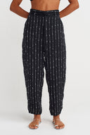 Siyah Dokulu Çizgi Jogger Pantolon-Y263013010