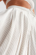 Ecru Asymmetrical Draped Trousers - Y263013012