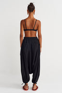 Black Layered Detail Harem Pants -Y263013013