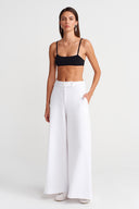 Off-White Wide Leg Straight Form Trousers - Y263013016