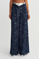 Indigo Lace Wide Leg Trousers - Y263013027