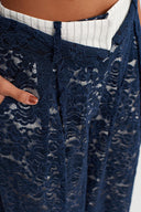 Indigo Lace Wide Leg Trousers - Y263013027