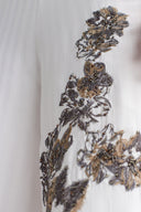Off-White Tone-on-Tone Striped, Embroidered Trousers - Y263013035