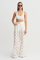 Off-White Textured Wide Leg Trousers - Y263013048