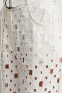 Off-White Textured Wide Leg Trousers - Y263013048