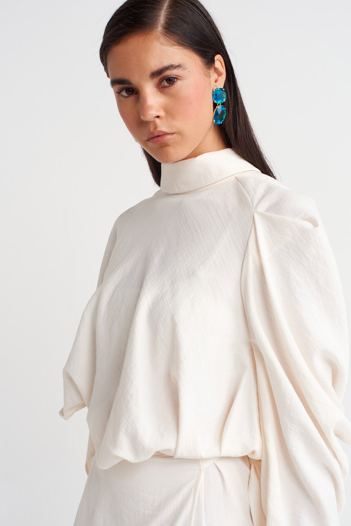 Off-White Asymmetrical Draped Midi Dress - Y264014011