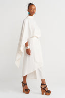 Off-White Asymmetrical Draped Midi Dress - Y264014011