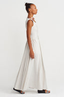 Fog-Colored Poplin Maxi Dress - Y264014015