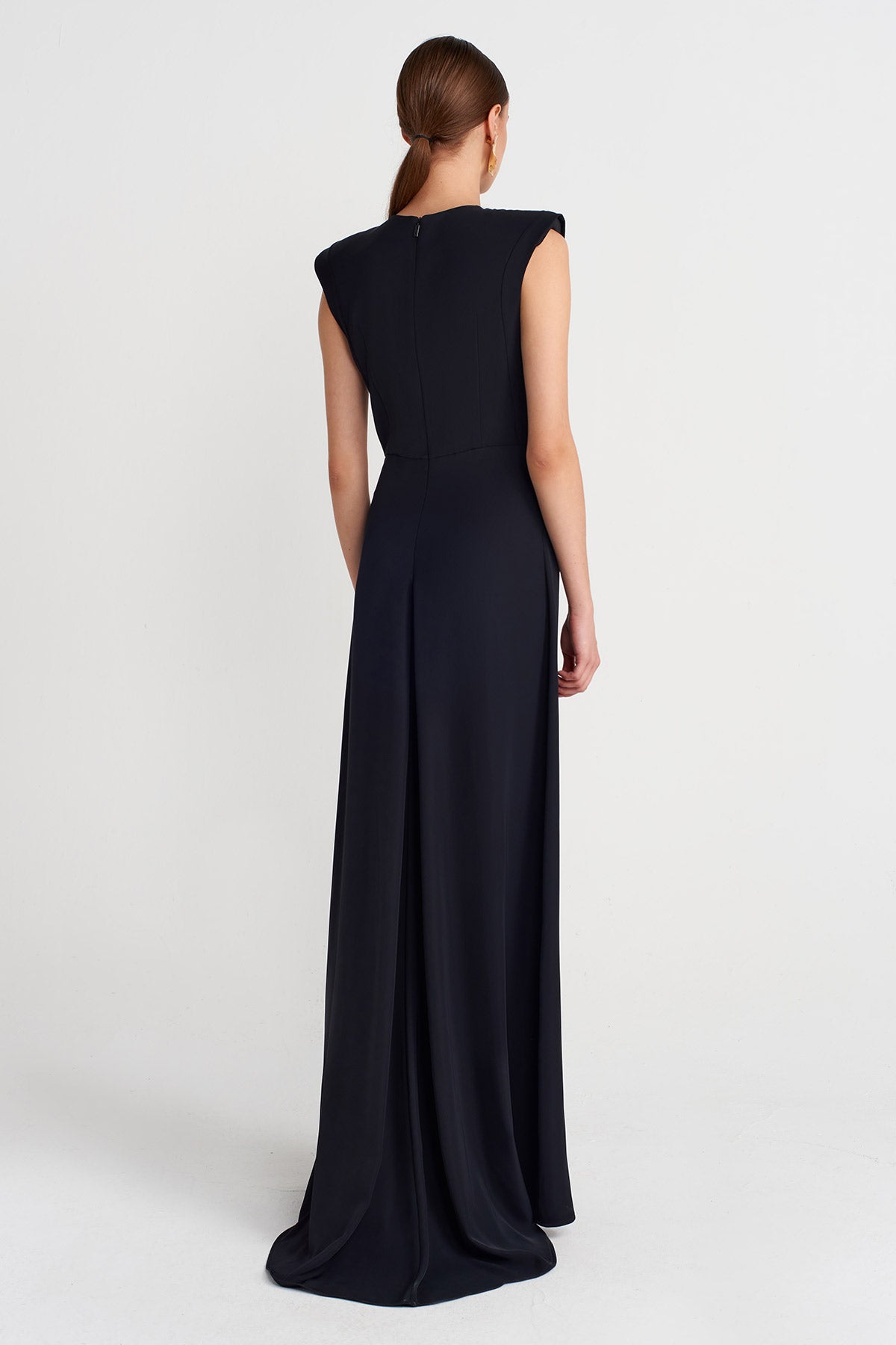 Black Padded Wide Leg Jumpsuit - Y264014020
