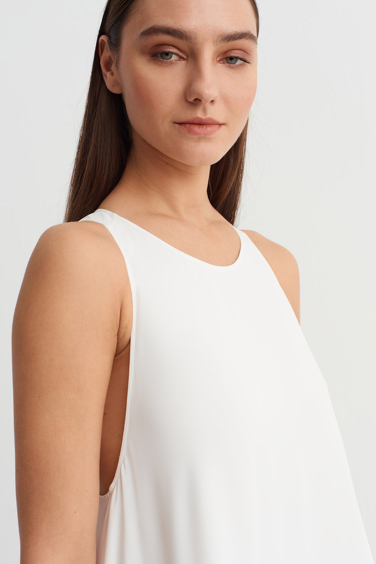 Off-White Striped Fabric Dress with Applique Detail - Y264014034