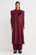 Plum Padded Long Jacket - Y265015005
