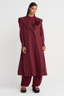 Plum Padded Long Jacket - Y265015005