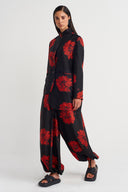 Asymmetrical Floral Pattern Jacket - Y265015014