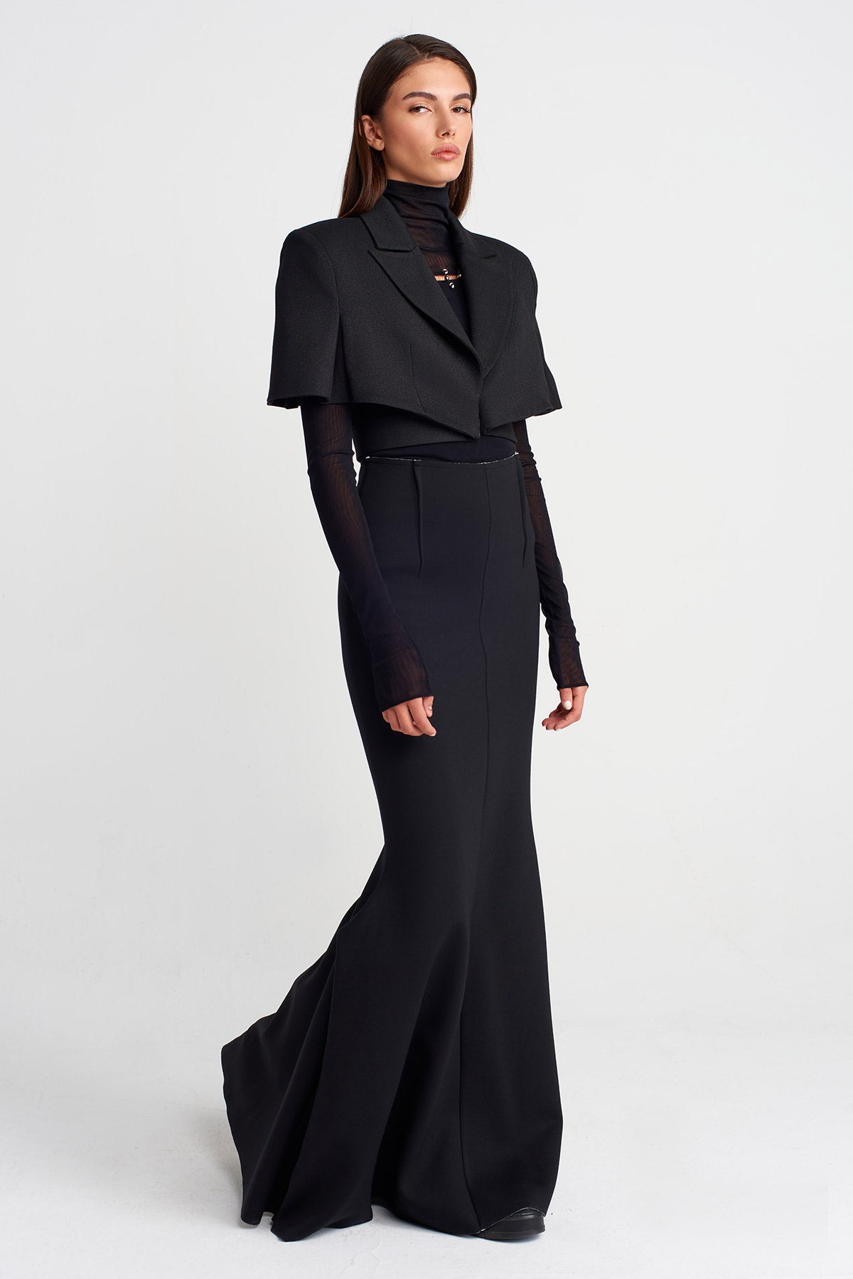 Siyah Kısa Form Ceket-Y265015015