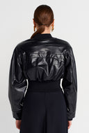 Siyah Kısa Bomber Ceket-Y265015016