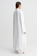 Off-White Embroidered Long Kimono - Y265015034