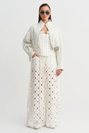 Off-White Shimmering Textured Crop Jacket - Y265015051