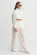Off-White Shimmering Textured Crop Jacket - Y265015051