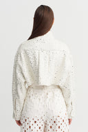 Off-White Shimmering Textured Crop Jacket - Y265015051