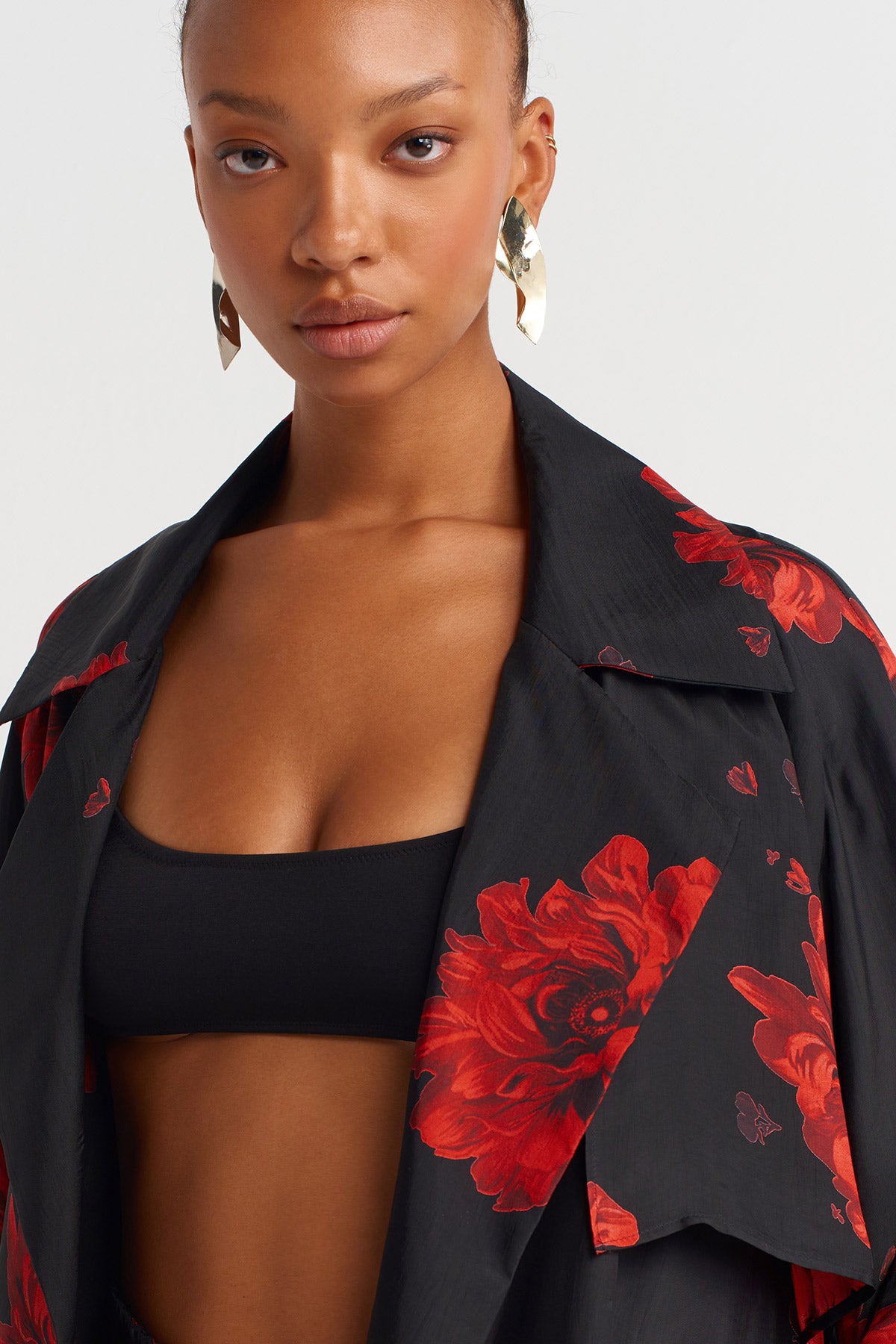 Floral Pattern Long Kimono - Y267017004