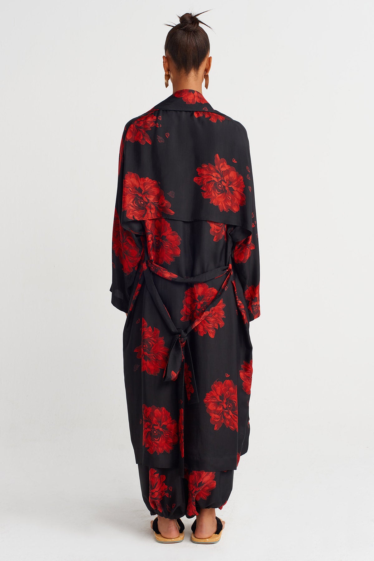 Floral Pattern Long Kimono - Y267017004