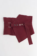 Plum Asymmetrical Stitch Detail Corset Belt - Y268018002